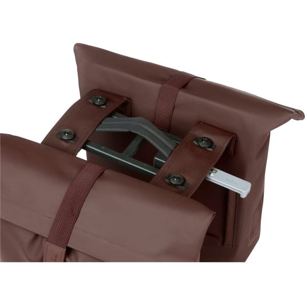 Basil Tas City Double Mik Vegan Leather | Brun rôti