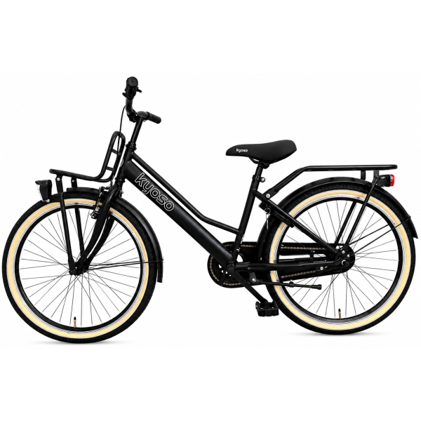 Kyoso vélo pour enfants Blossom Classic 24 pouces avec moyeu de frein - noir mat rose