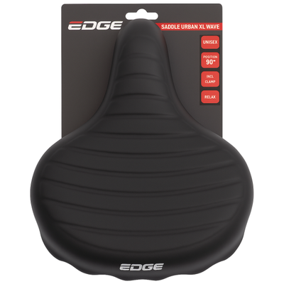 Edge Bicycle Saddle Urban XL Wave Black