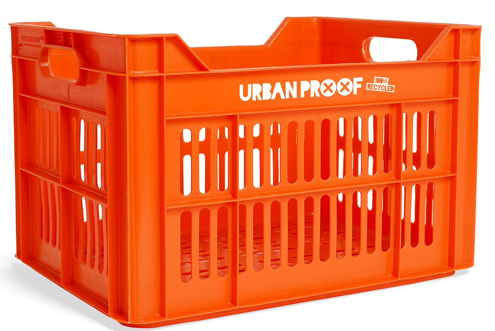 Caisse de vélo de preuve urbain plastique recyclé 30L Orange 40x30x25 cm