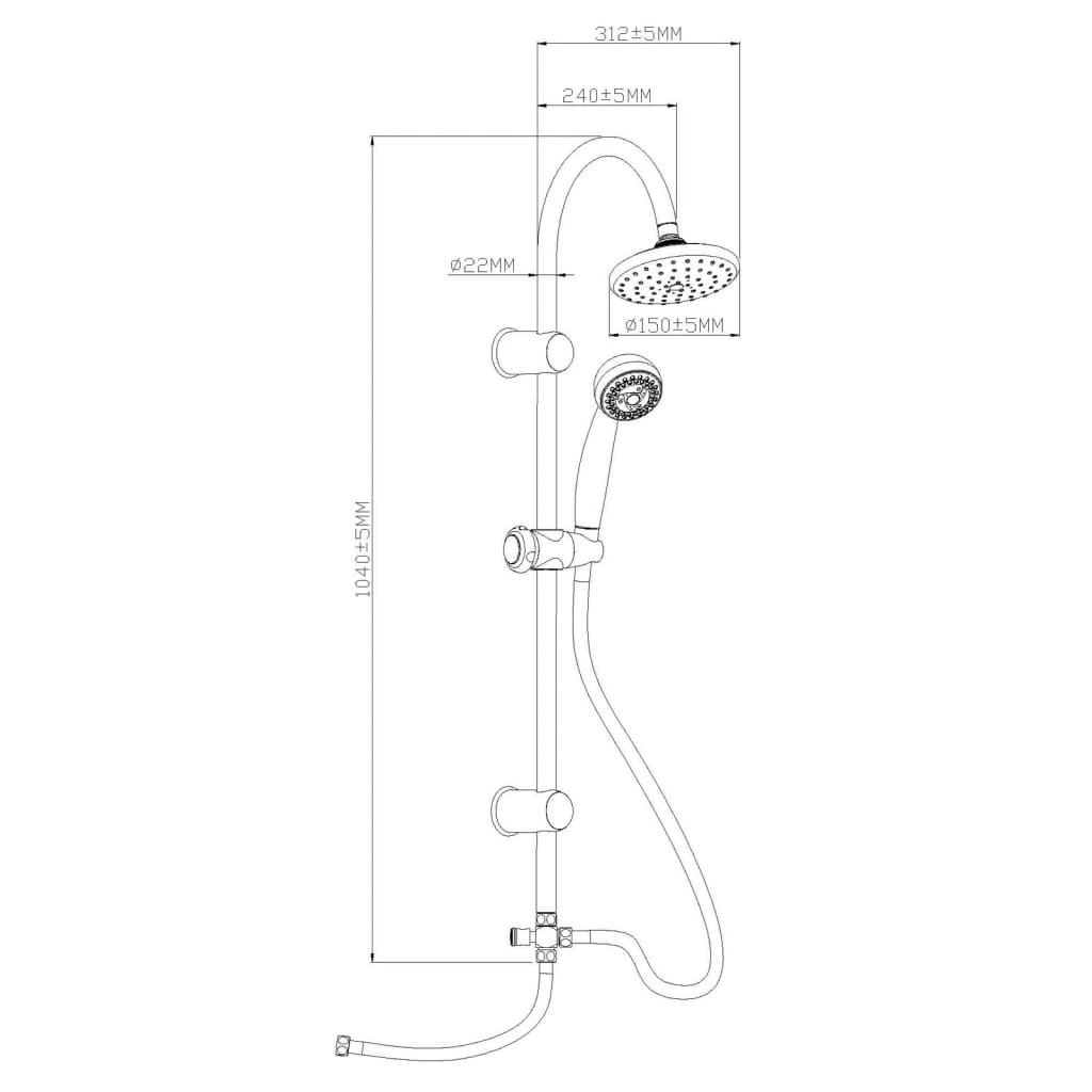 Eisl eisl Head Shower Set Facile Vital Chrome -Colored