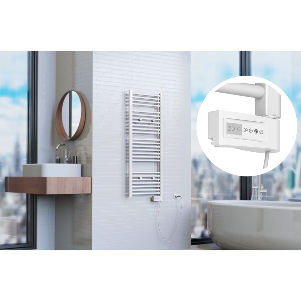 Radiateur de salle de bain eisl eisl avec minuterie 120x50x15 cm blanc