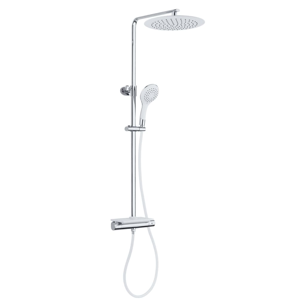 Ensemble de douche à tête Eisl Eisl avec thermostat Tap Grande Vita Chrome blanc