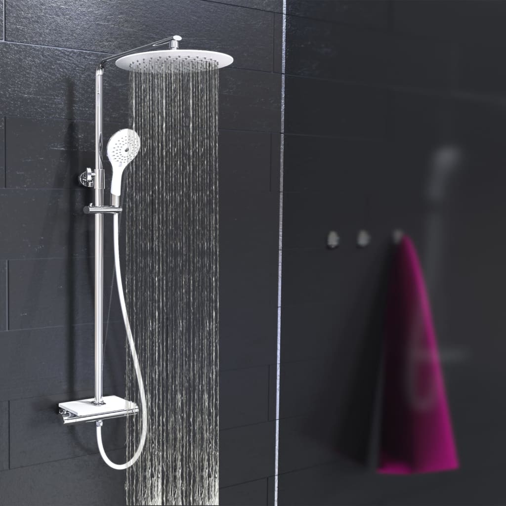 Ensemble de douche à tête Eisl Eisl avec thermostat Tap Grande Vita Chrome blanc