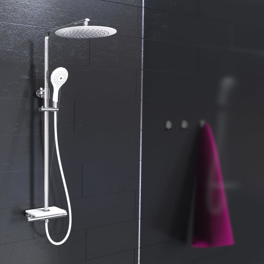 Ensemble de douche à tête Eisl Eisl avec thermostat Tap Grande Vita Chrome blanc