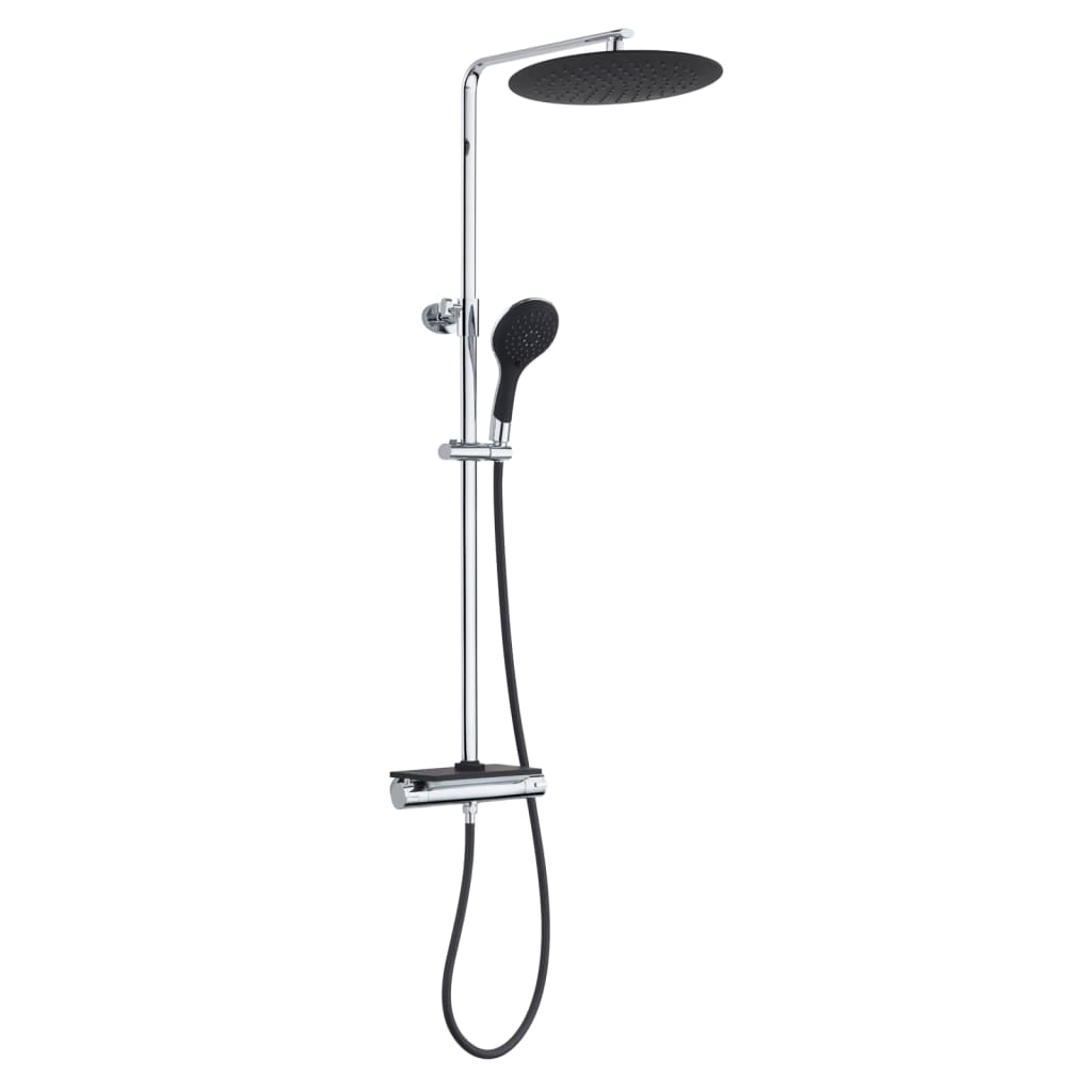 Ensemble de douche à tête Eisl Eisl avec thermostat Tap Grande Vita Chrome -zwart