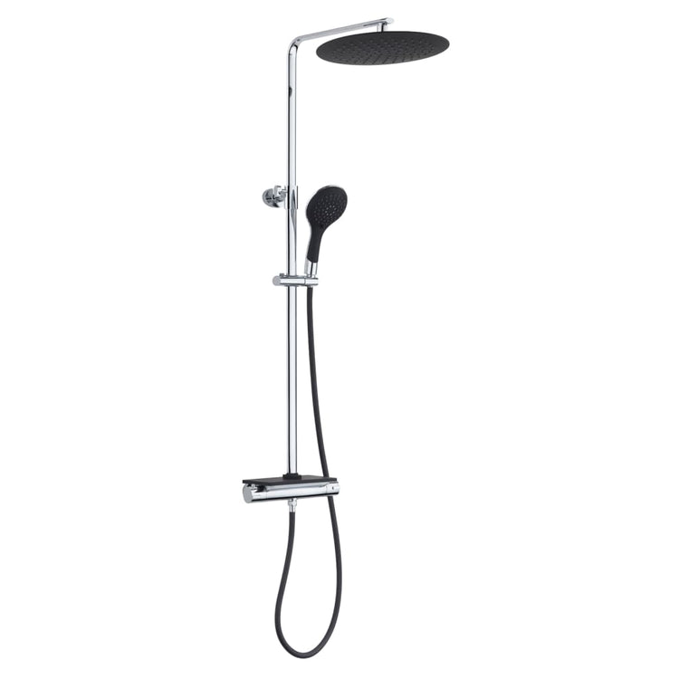 Ensemble de douche à tête Eisl Eisl avec thermostat Tap Grande Vita Chrome -zwart
