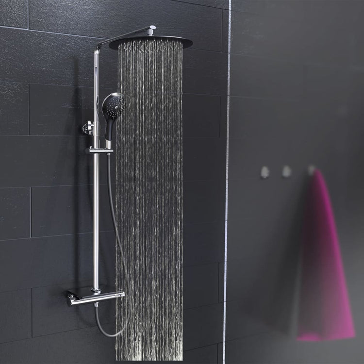 Ensemble de douche à tête Eisl Eisl avec thermostat Tap Grande Vita Chrome -zwart