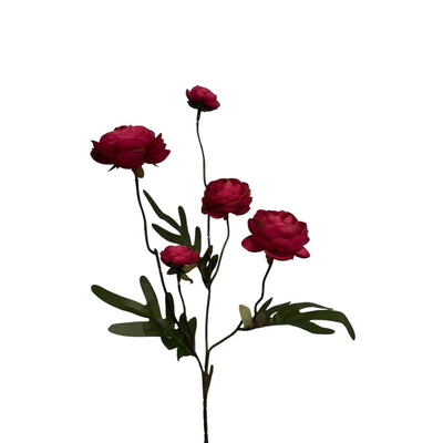 Roberts collection fleur artificielle renoncule rouge bordeaux 52cm