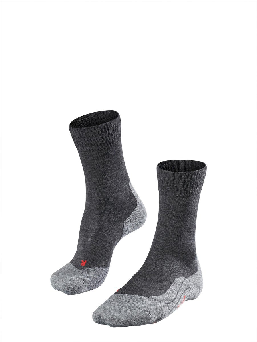 Falke tk5 chaussettes de marche en laine fine anti-ampoules en matériau fonctionnel hommes gris - taille 46-48