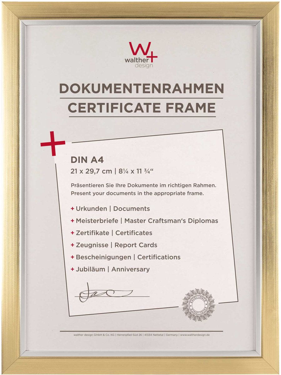 Walther Beyond - cadre photo - format photo 21x29,7 cm (din A4) - champagne