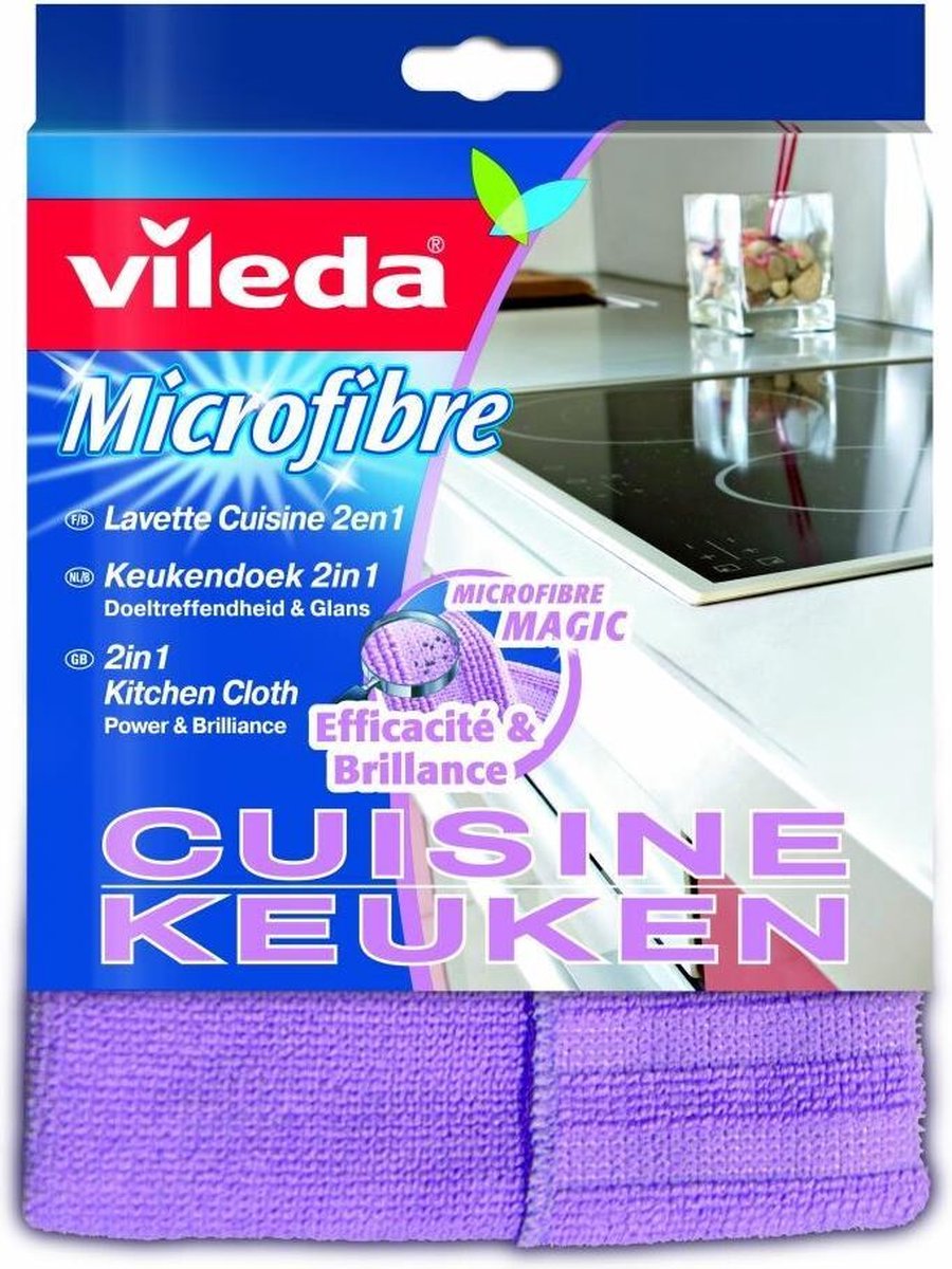Vileda 2w1 - torchon de cuisine - microfibre - zone de puissance