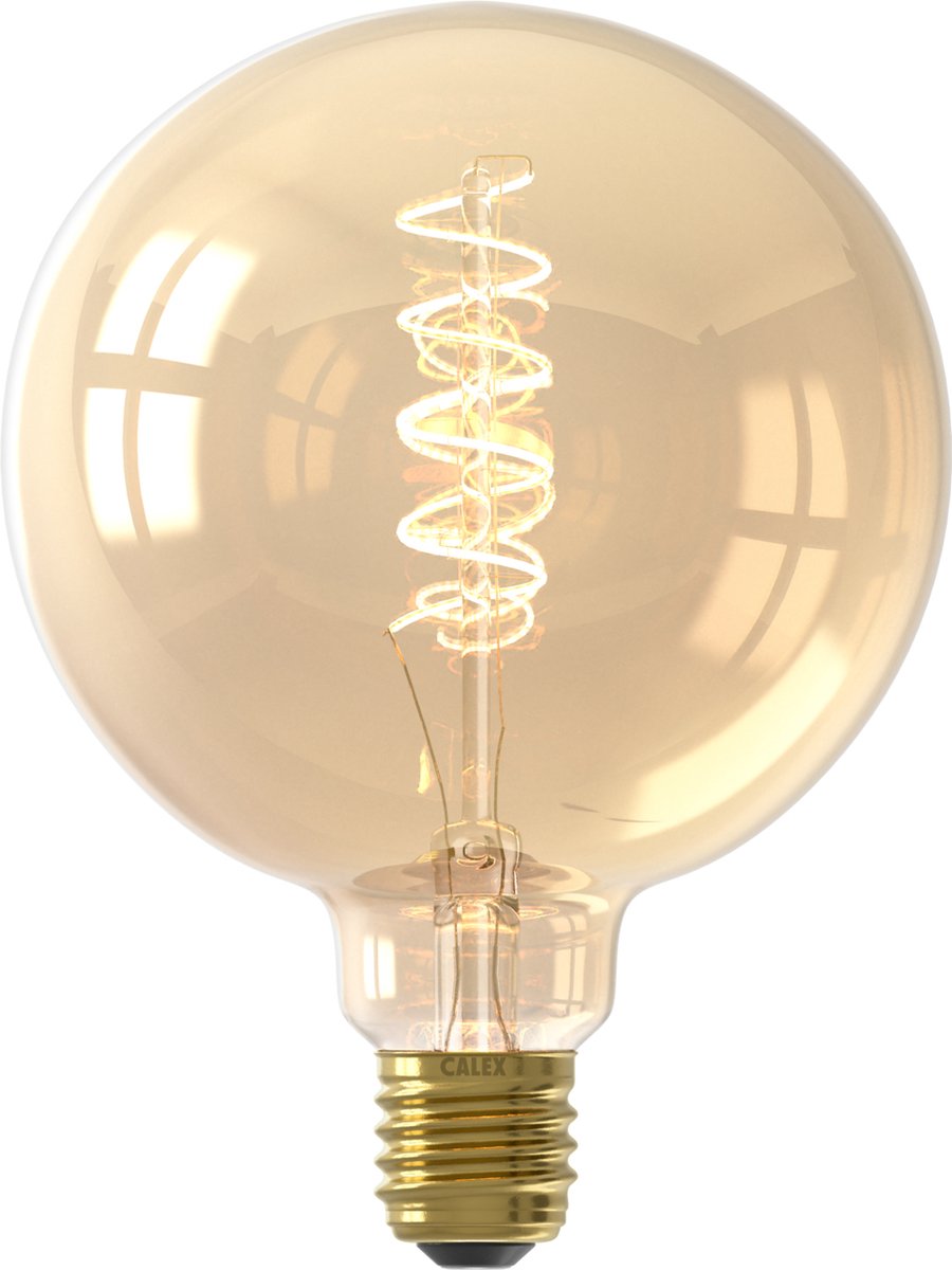 Lampe LED à filament Calex - e27 - source de lumière vintage - 12,5 cm - or - lumière blanc chaud - dimmable