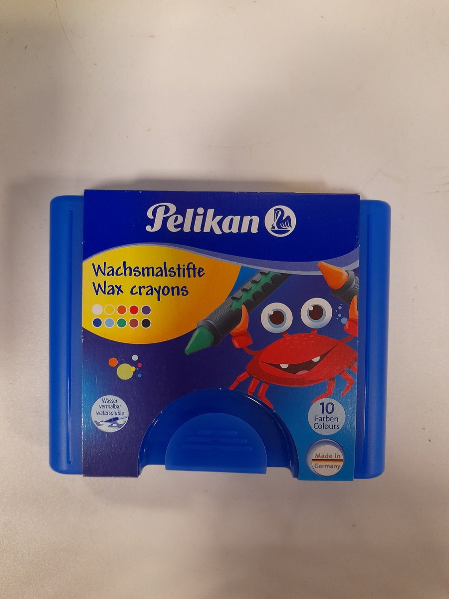 Crayons de cire Pelikan avec manchon et grattoir, 10 couleurs