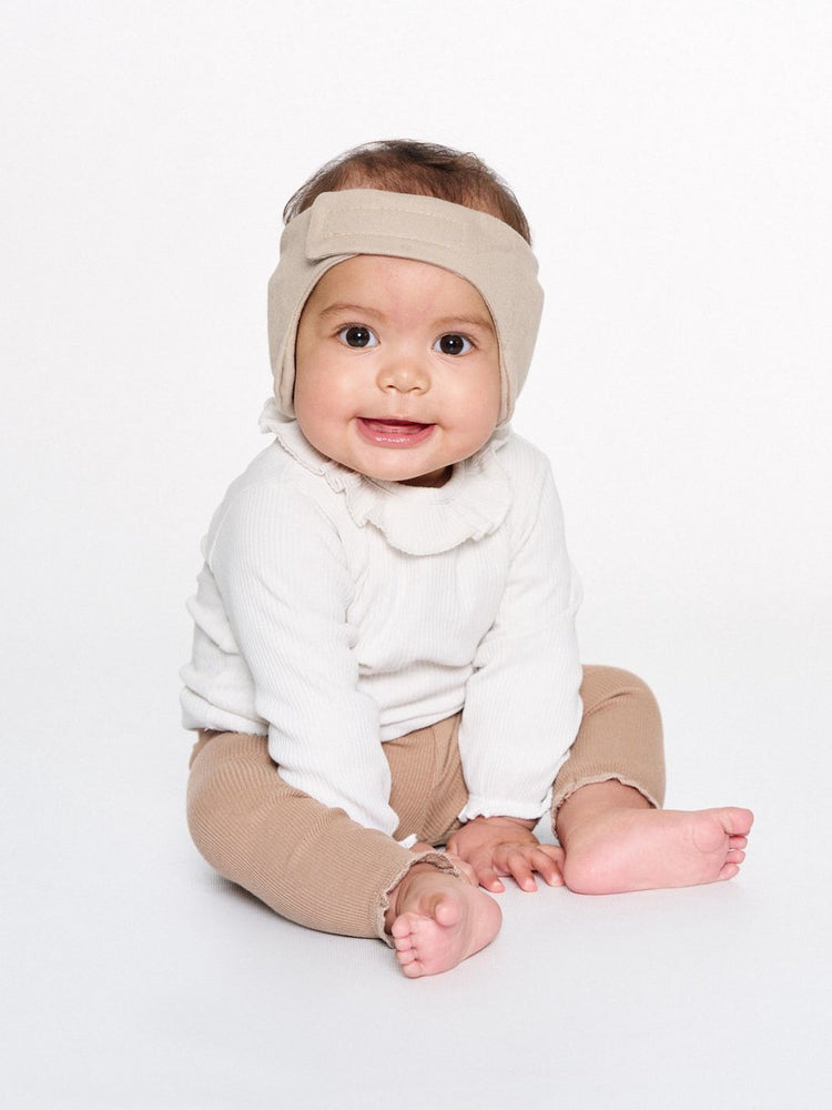 Dooky® protection auditive dooky baby - bandeau souple réglable - 0-6 mois - beige - coton oeko-tex - légère confortable