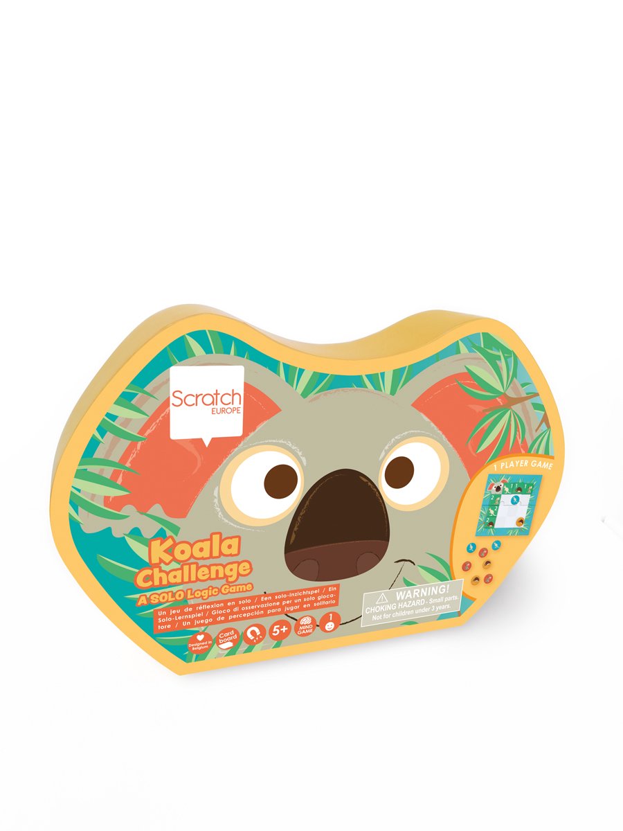 Jeu éducatif à gratter - défi koala - jeu d'intuition solo avec 30 devoirs - 5 ans