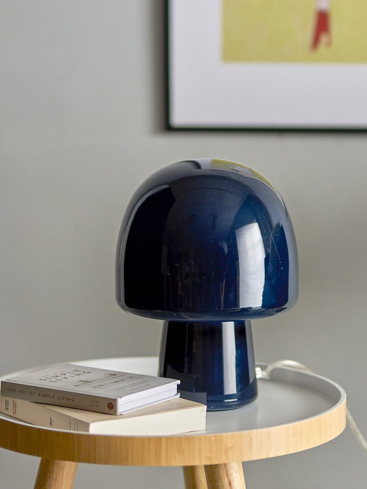 Bloomingville - lampe de table paddy - bleu - verre