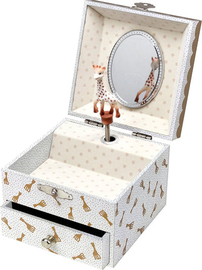 Boite à musique Sophie la girafe - boite à musique bébé - cadeau maternité - cadeau baby shower - 10,5x10,5x8,5 cm