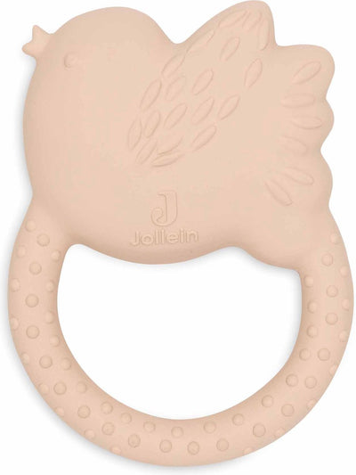 Jollein - anneau de dentition en caoutchouc pour bébé - jolis oiseaux - jouet de dentition - robuste, doux et sûr - oiseau