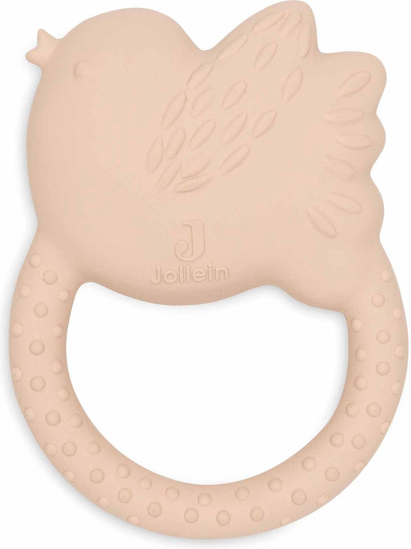 Jollein - anneau de dentition en caoutchouc pour bébé - jolis oiseaux - jouet de dentition - robuste, doux et sûr - oiseau
