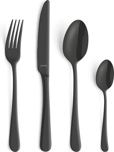 Amefa austin vintage - set de couverts - 24 pièces - 6 personnes - noir
