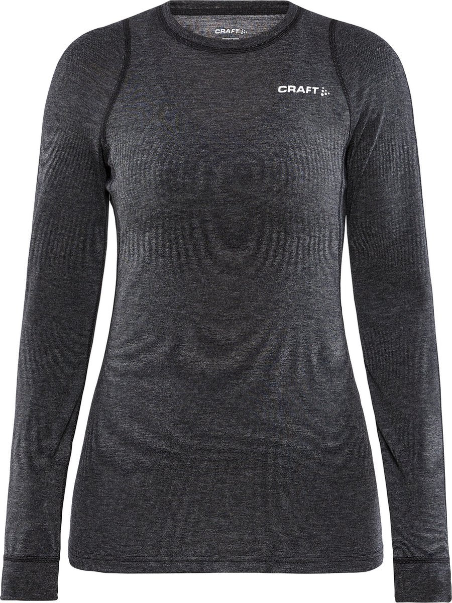 Craft - core laine mérinos ls tee - chemise thermique - femme - noir - s