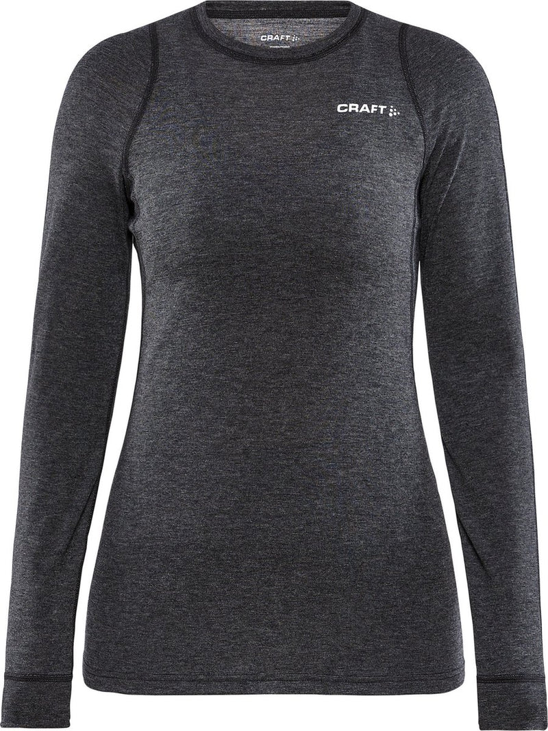 Craft - core laine mérinos ls tee - chemise thermique - femme - noir - s