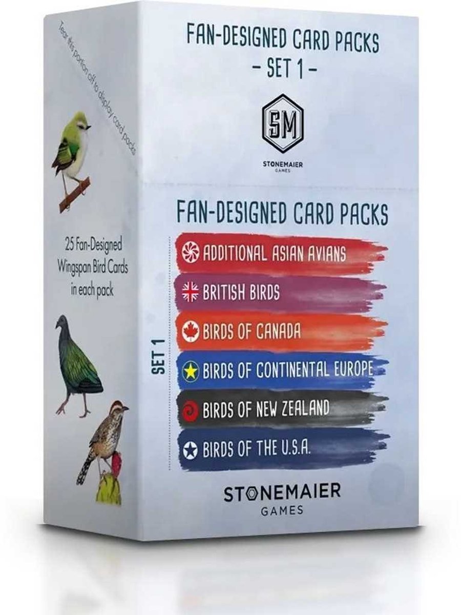 Les packs d'oiseaux conçus par des fans d'Asmodee affichent une extension de jeu de 6 cartes.