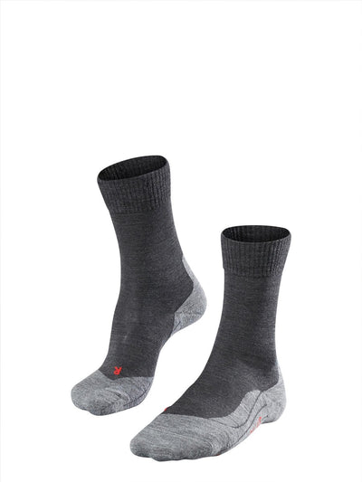 Falke tk5 chaussettes de marche en laine fine anti-ampoules en matériau fonctionnel hommes gris - taille 39-41