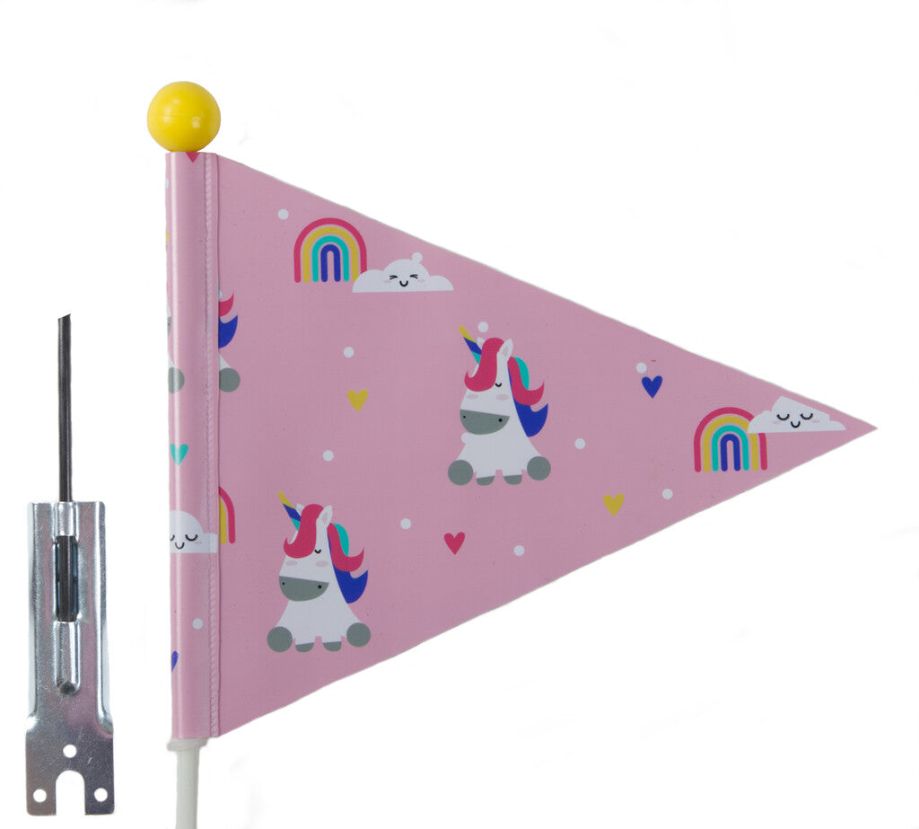 Drapeau de sécurité Pexkids Licorne Rose avec imprimé licorne