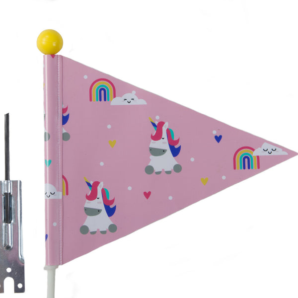 Drapeau de sécurité Pexkids Licorne Rose avec imprimé licorne