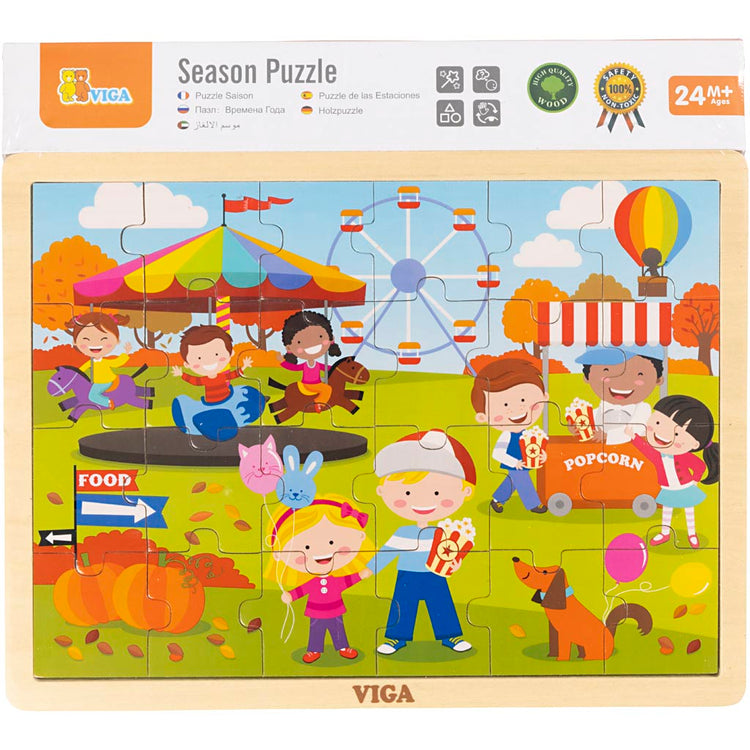 Viga seasons puzzle en bois, les saisons, automne, dim. 30x22,5 cm, 24 pièces, 1 pièce
