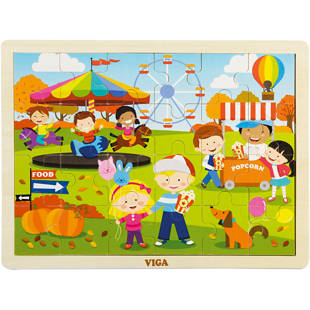 Viga seasons puzzle en bois, les saisons, automne, dim. 30x22,5 cm, 24 pièces, 1 pièce