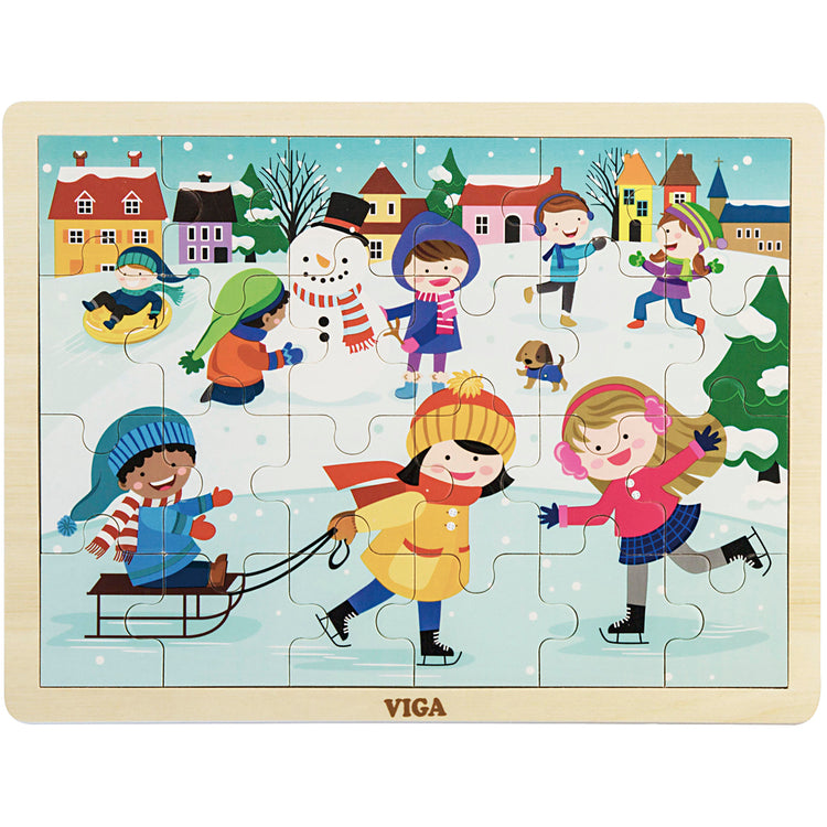 Viga seasons puzzle en bois, les saisons, hiver, dim. 30x22,5 cm, 24 pièces, 1 pièce