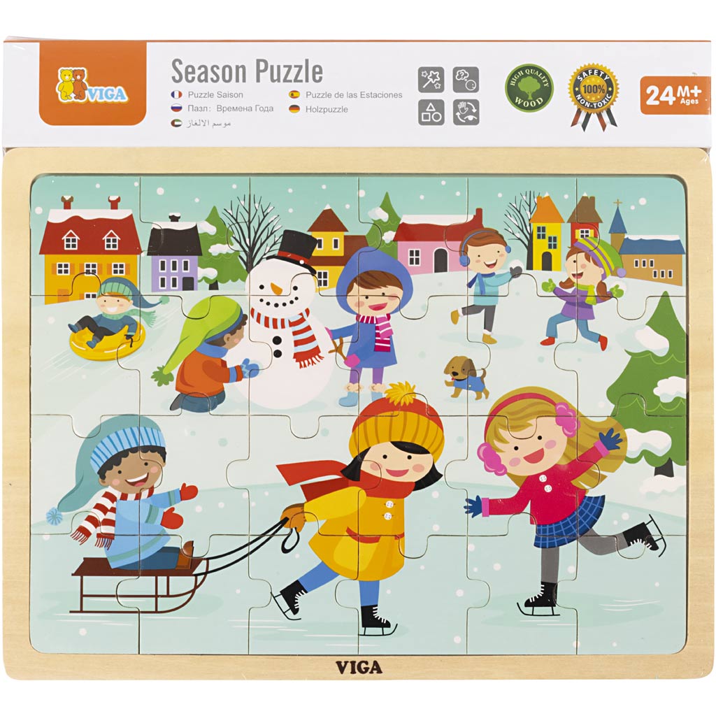Viga seasons puzzle en bois, les saisons, hiver, dim. 30x22,5 cm, 24 pièces, 1 pièce