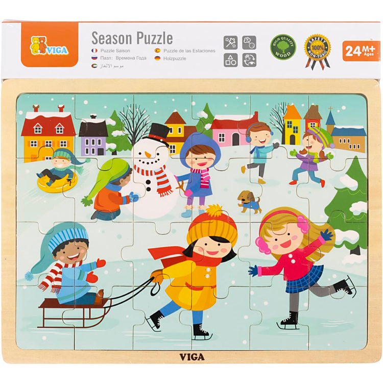 Viga seasons puzzle en bois, les saisons, hiver, dim. 30x22,5 cm, 24 pièces, 1 pièce
