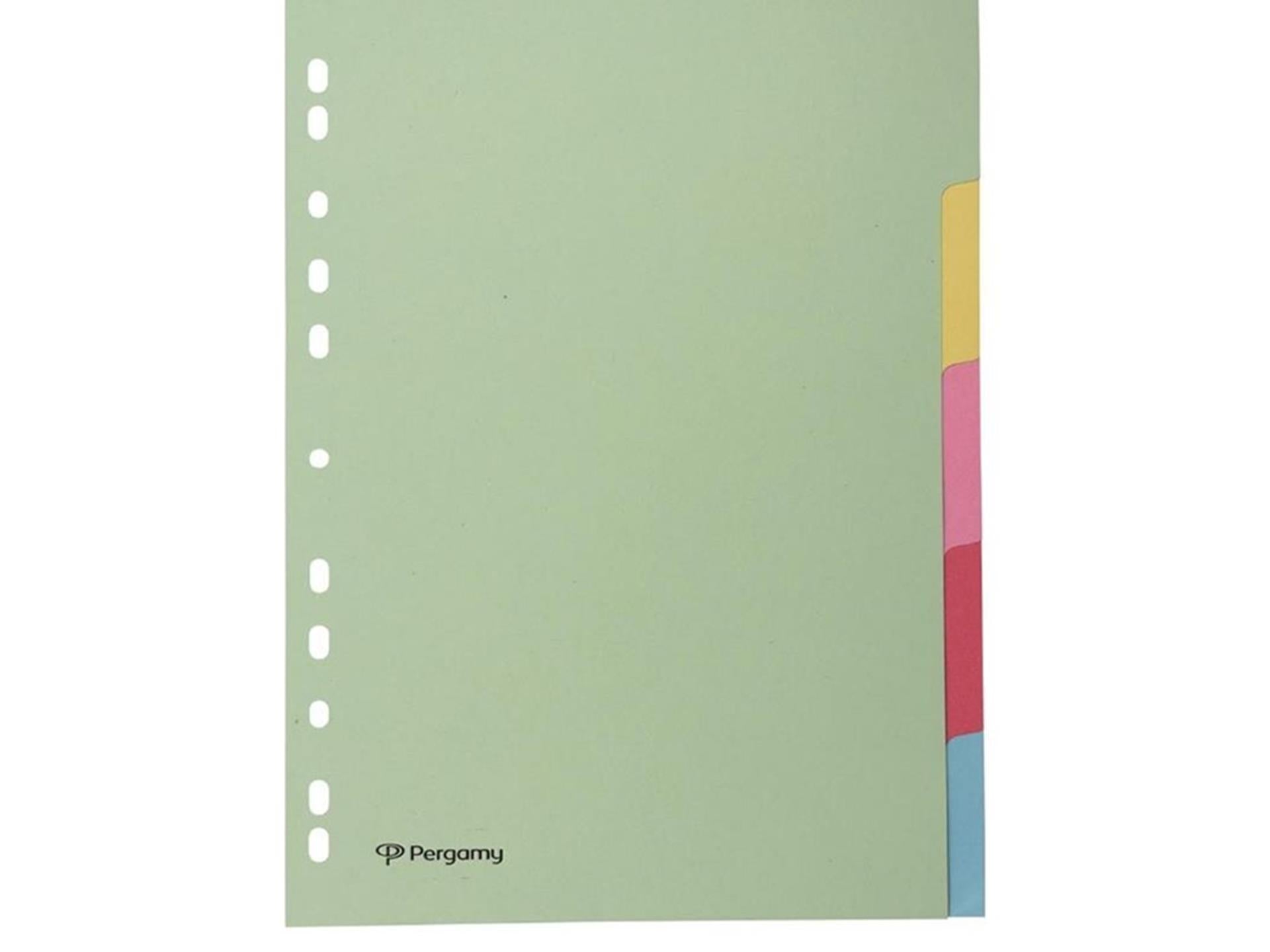 Onglets Pergamy a4 carton pastel 5 onglets
