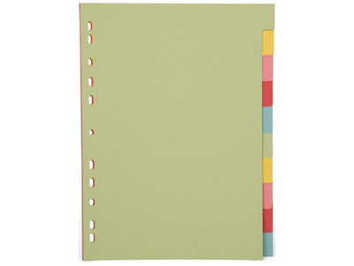 Pergamy onglet a4 carton pastel 10 onglets