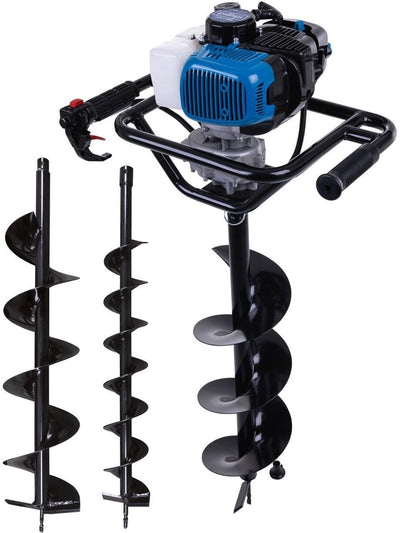 Tarière Scheppach essence eb2000 - 52cc 1,97cv - incl. 3 forets ø 100 mm, 150 mm 200 mm - longueur foret 80cm