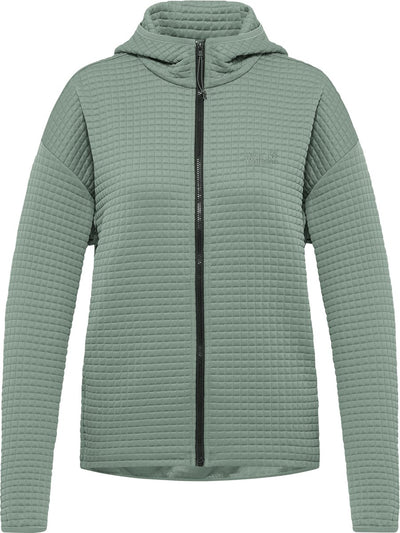 Jack wolfskin mogari hooded fz w veste outdoor femme - vert zinnia