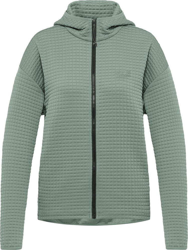 Jack wolfskin mogari hooded fz w veste outdoor femme - vert zinnia