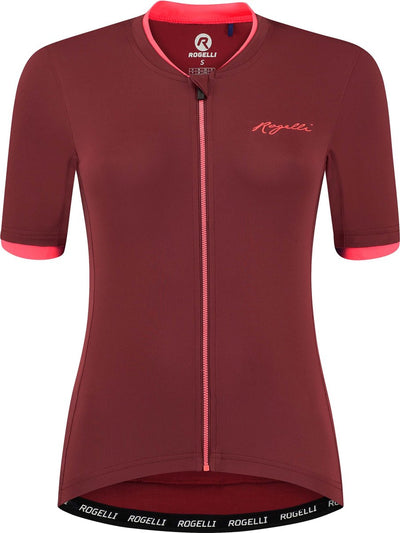 Rogelli chemise de cyclisme essentielle - manches courtes - femme - bordeaux, corail - taille xl