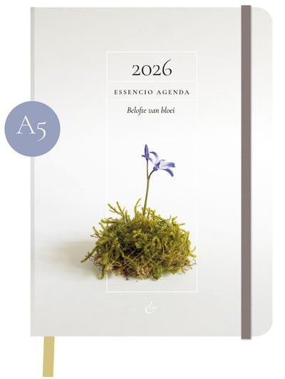 Agenda Essencio 2026 grand (a5) - thème 'promesse d'épanouissement' - nature - ralentissement - citations significatives