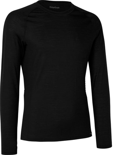 Gripgrab - mélange mérinos thermique à manches longues automne hiver maillot de corps de cyclisme chemise thermique avec laine mérinos - noir - homme - taille xxl