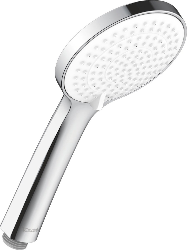 Douchette Duravit 3 positions débit négatif - pomme de douche ø110 mm - économie d'eau - easyclean - chrome brillant