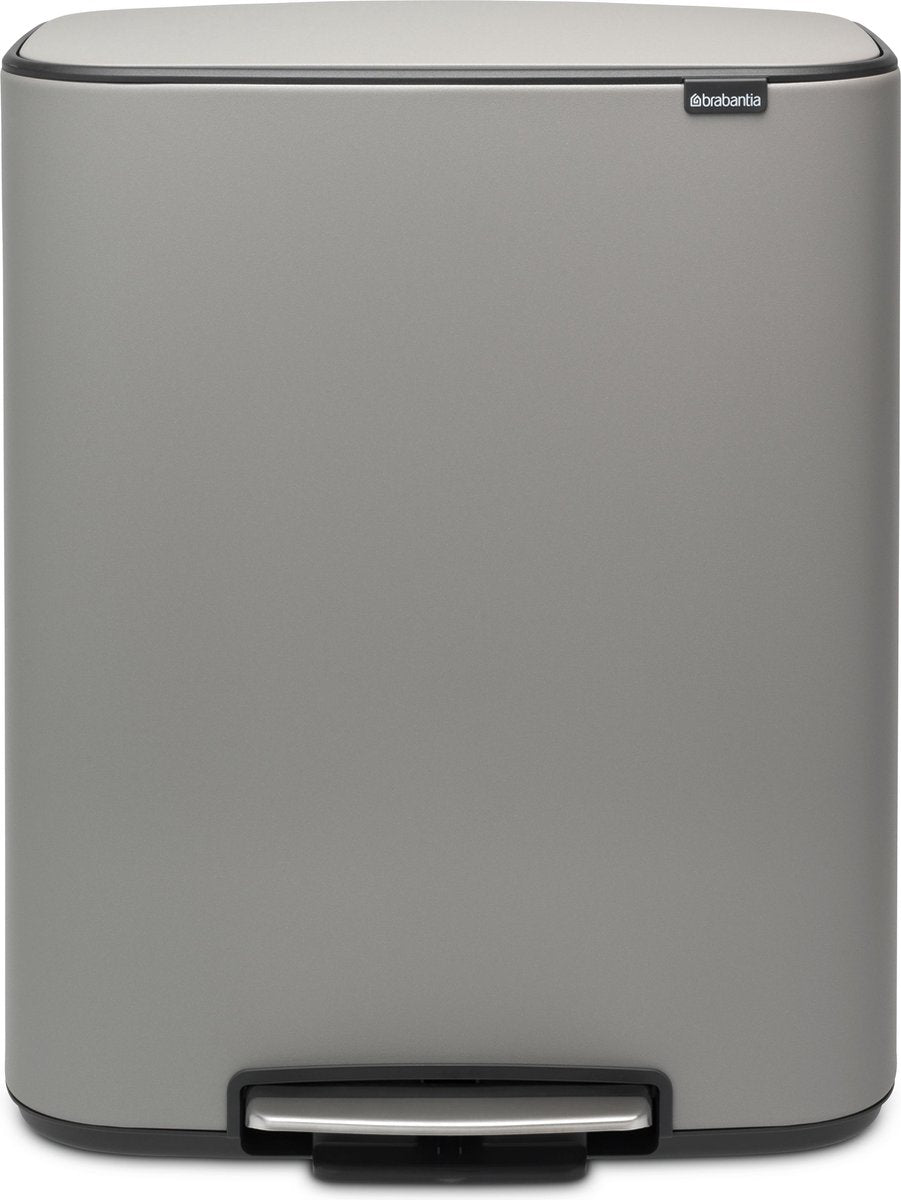 Poubelle Brabantia bo - 60 litres - 1 compartiment - gris béton minéral