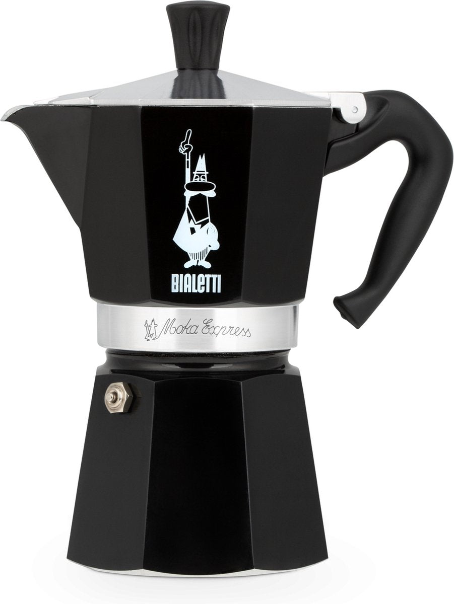 Bialetti moka express - percolateur - 6 tasses - aluminium - noir