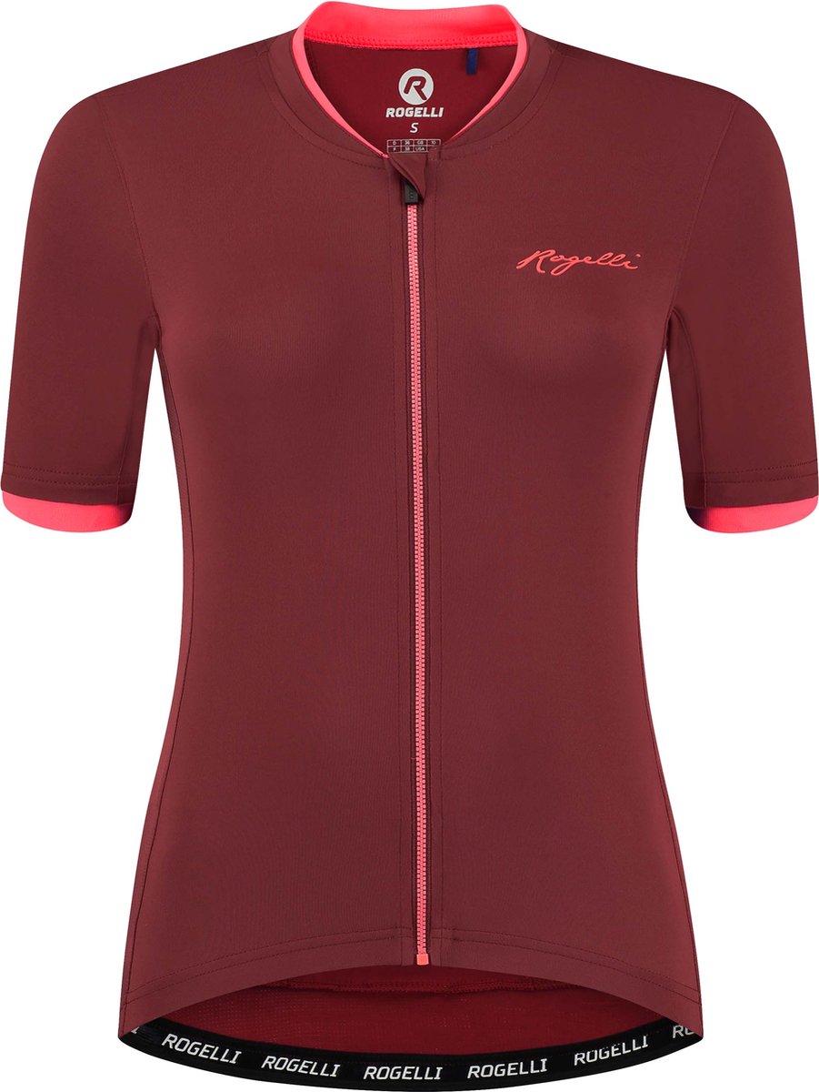 Rogelli chemise de cyclisme essentielle - manches courtes - femme - bordeaux, corail - taille l