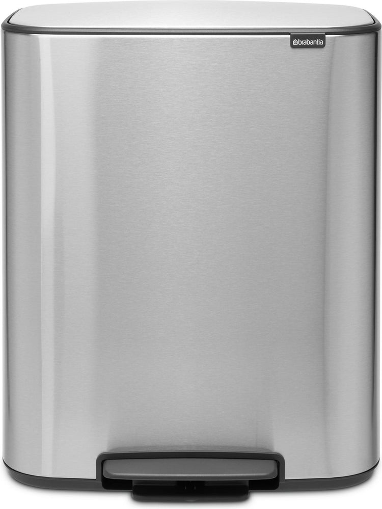 Poubelle Brabantia bo - 60 litres - 1 compartiment - acier mat anti-empreintes digitales