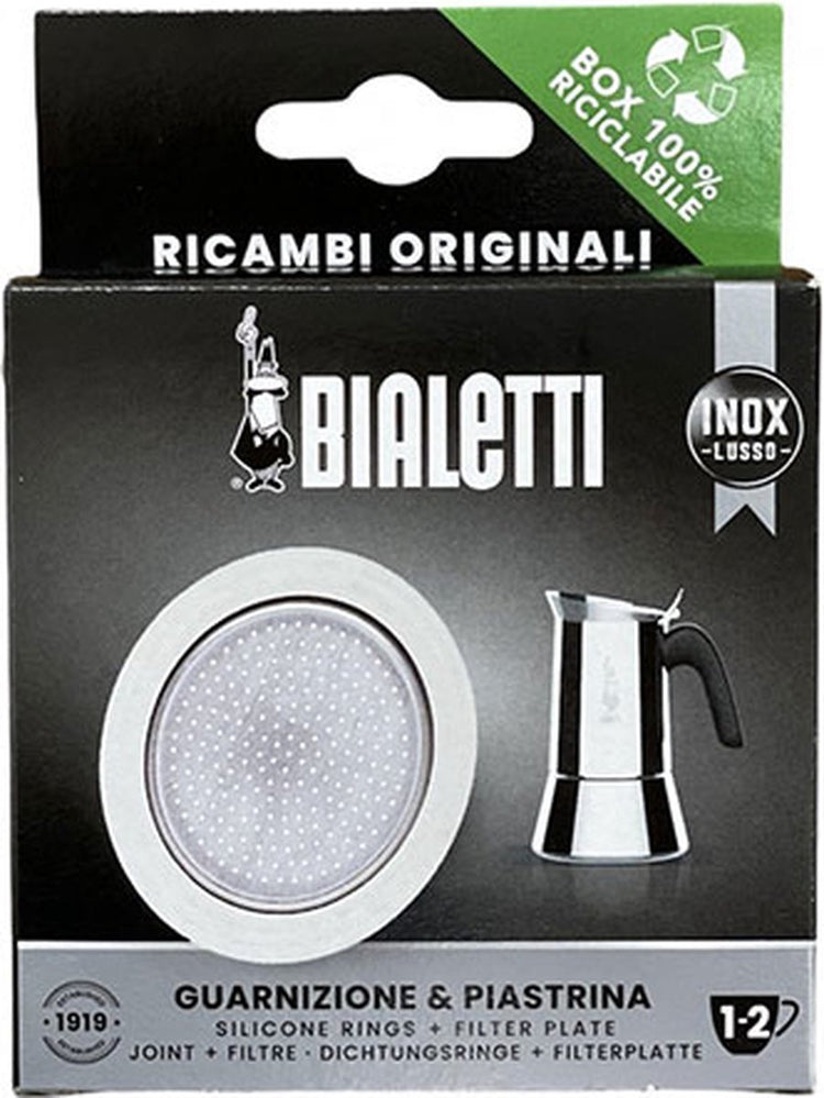Plaque filtrante Bialetti + anneau silicone - pour percolateurs 2 tasses en inox
